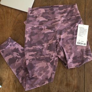 lululemon pink camo align pants 25” size 8